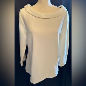 Talbots Long Sleeve Cowl Neck Top; Color: Cream & Size: Large